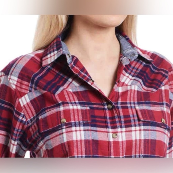 Jachs Girlfriend Flannel Shirt, Variety (M, Light Red) - Picture 10 of 15